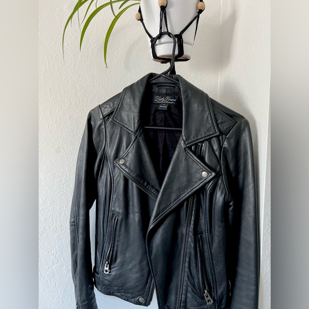 Women’s Lucky Brand Genuine Lambskin Leather Jacket